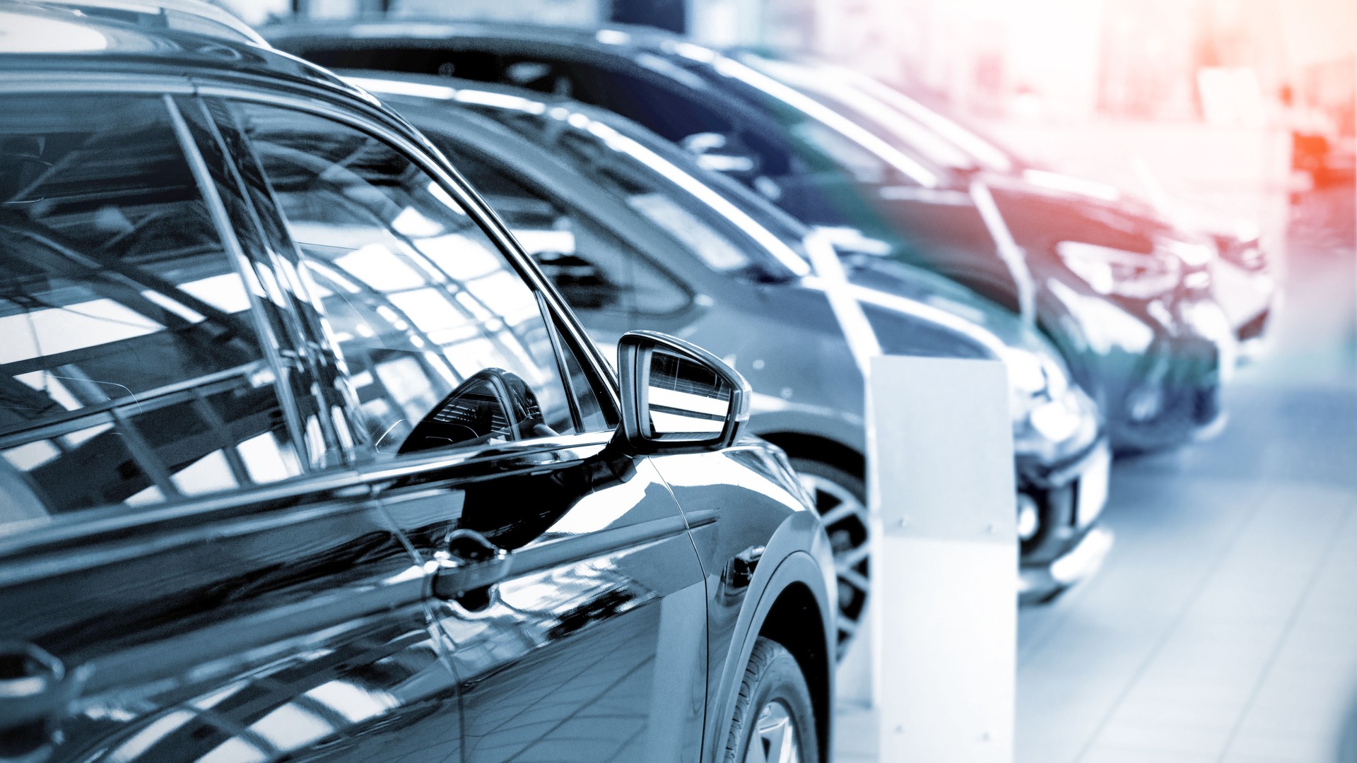 Cars at dealer showroom