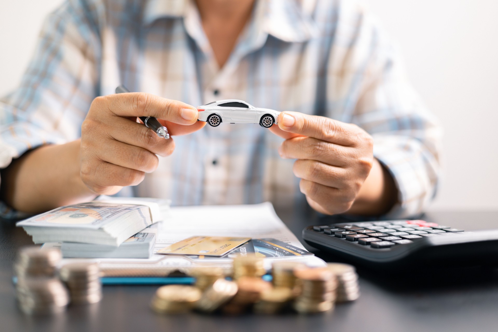 Concept businessman vehicle finance protection office plan investment protect hand save buy sell car ensuring idea financial security automobile agent purchase insurance secure favorable loan deal